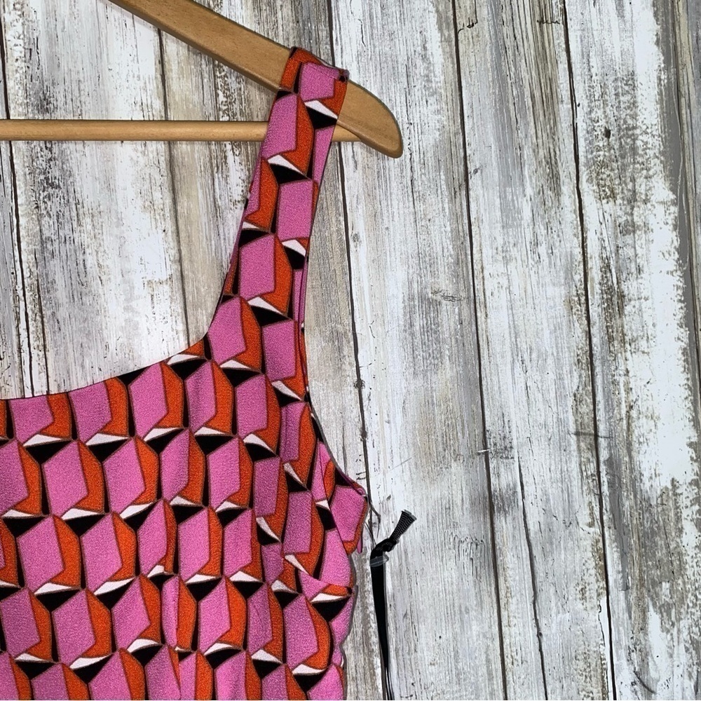 NWT Diane Von Furstenberg Pink Modern Geo Shift Dress - Picture 3 of 8